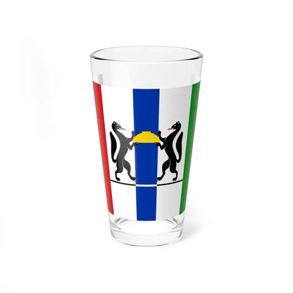 Flag of Novosibirsk Oblast Russia - Pint Glass 16oz 16oz - Go Mug Yourself