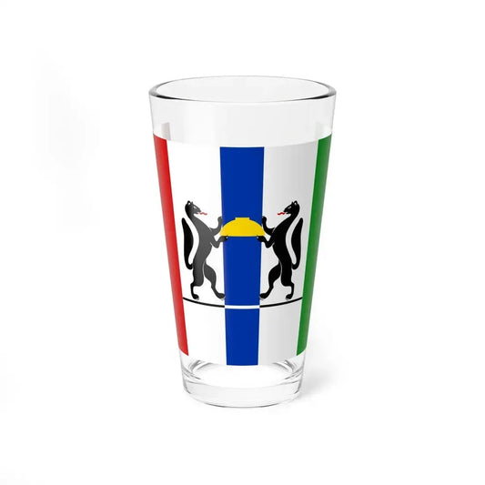 Flag of Novosibirsk Oblast Russia - Pint Glass 16oz 16oz - Go Mug Yourself