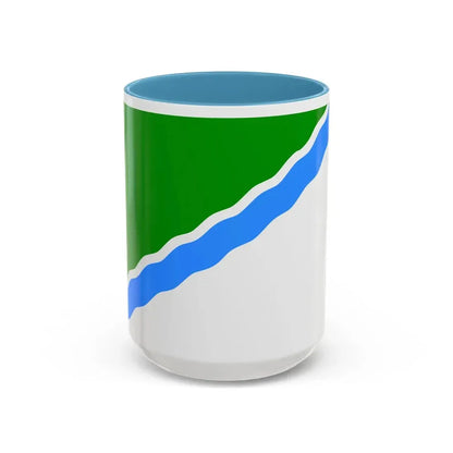 Flag of Novosibirsk Russia - Accent Coffee Mug 15oz Light Blue - Go Mug Yourself