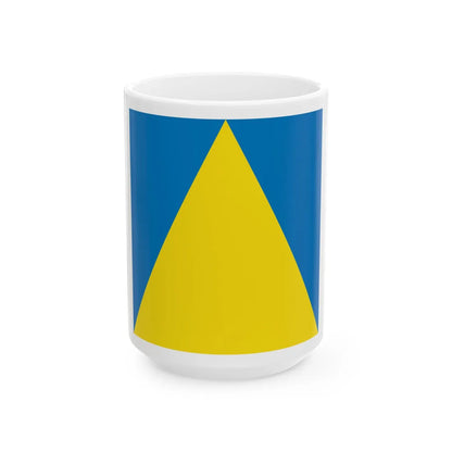 Flag of Novyi Rozdil (Ukraine) White Coffee Mug 15oz - Go Mug Yourself