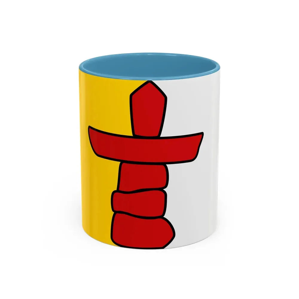 Flag of Nunavut Canada - Accent Coffee Mug 11oz Light Blue - Go Mug Yourself