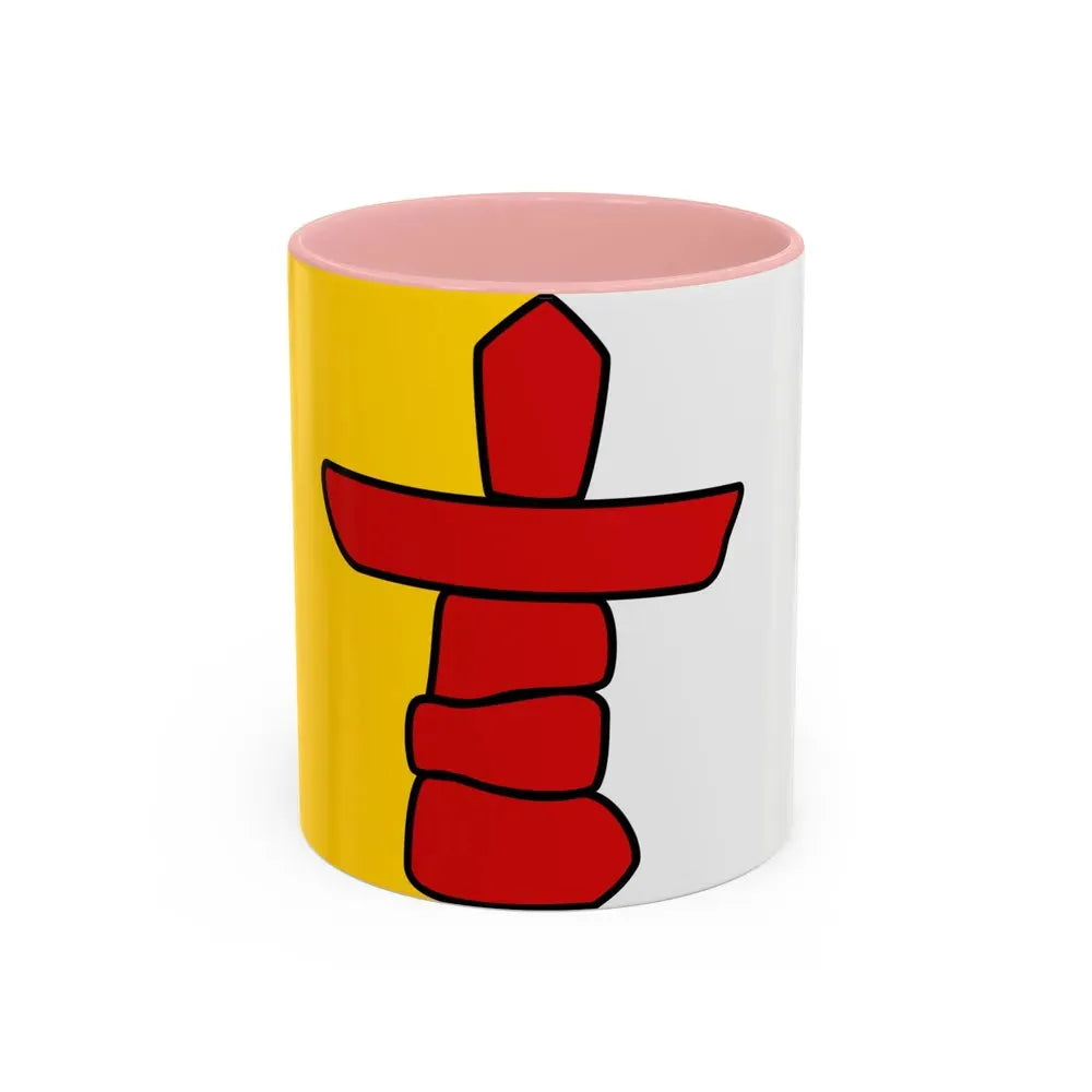 Flag of Nunavut Canada - Accent Coffee Mug 11oz Pink - Go Mug Yourself