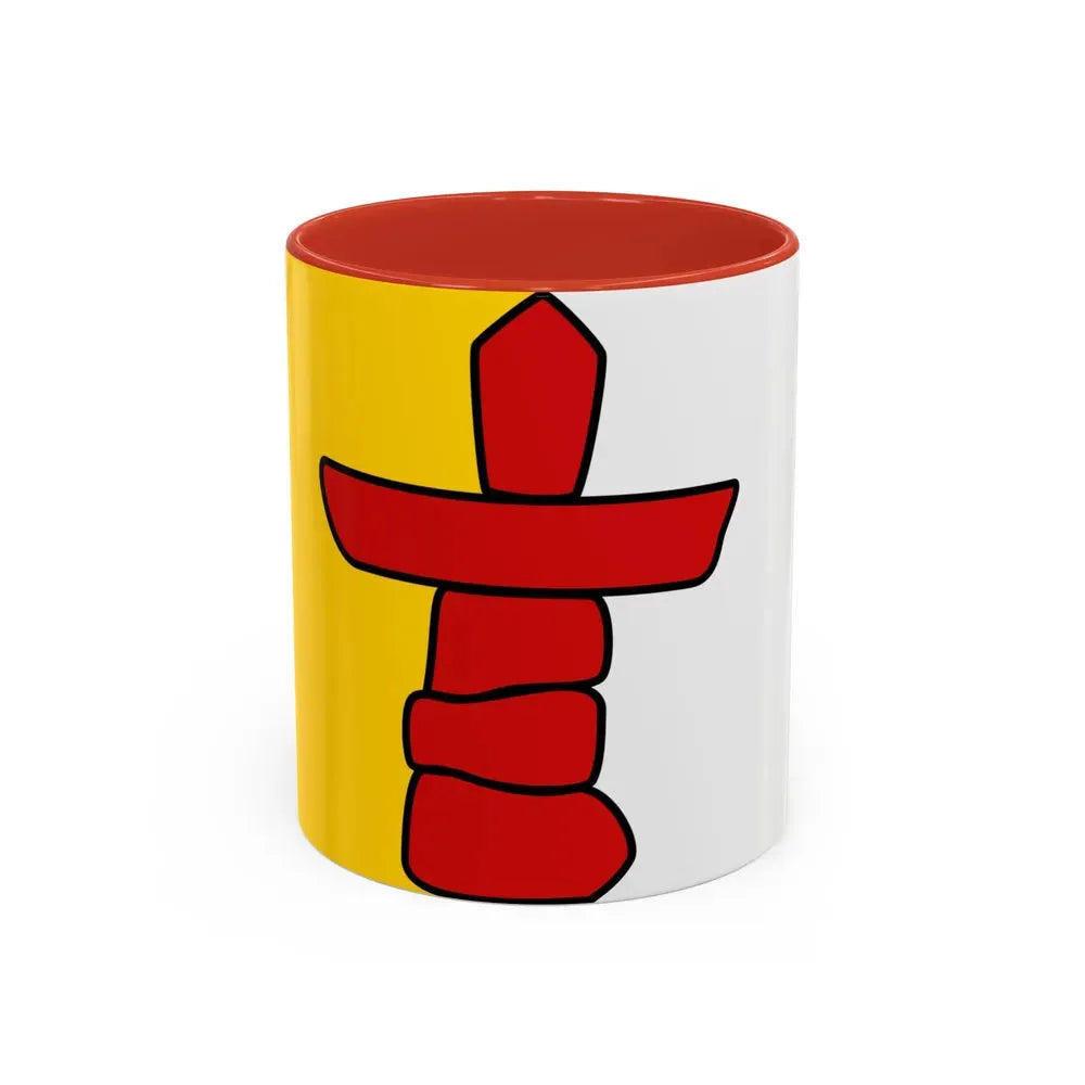 Flag of Nunavut Canada - Accent Coffee Mug 11oz Red - Go Mug Yourself