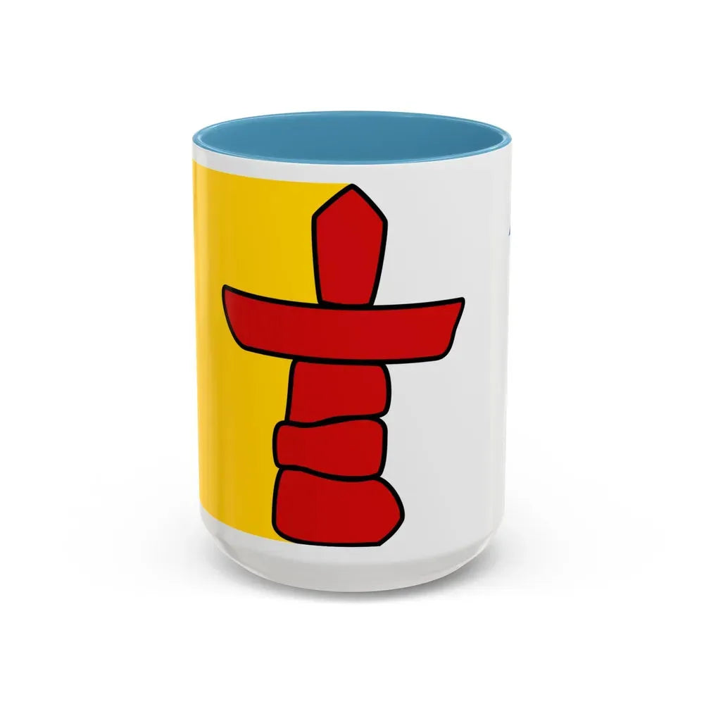 Flag of Nunavut Canada - Accent Coffee Mug 15oz Light Blue - Go Mug Yourself