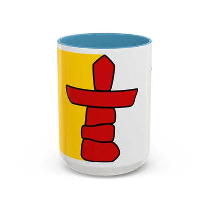 Flag of Nunavut Canada - Accent Coffee Mug 15oz Light Blue - Go Mug Yourself