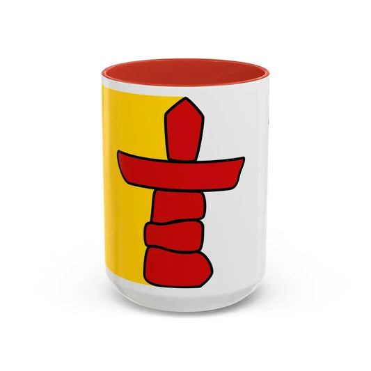 Flag of Nunavut Canada - Accent Coffee Mug 15oz Red - Go Mug Yourself