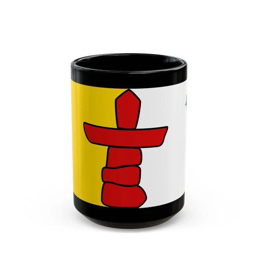 Flag of Nunavut Canada - Black Coffee Mug-15oz-Go Mug Yourself