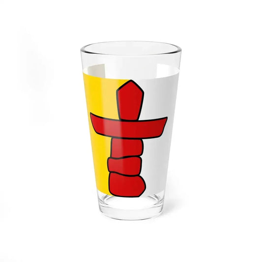 Flag of Nunavut Canada - Pint Glass 16oz 16oz - Go Mug Yourself