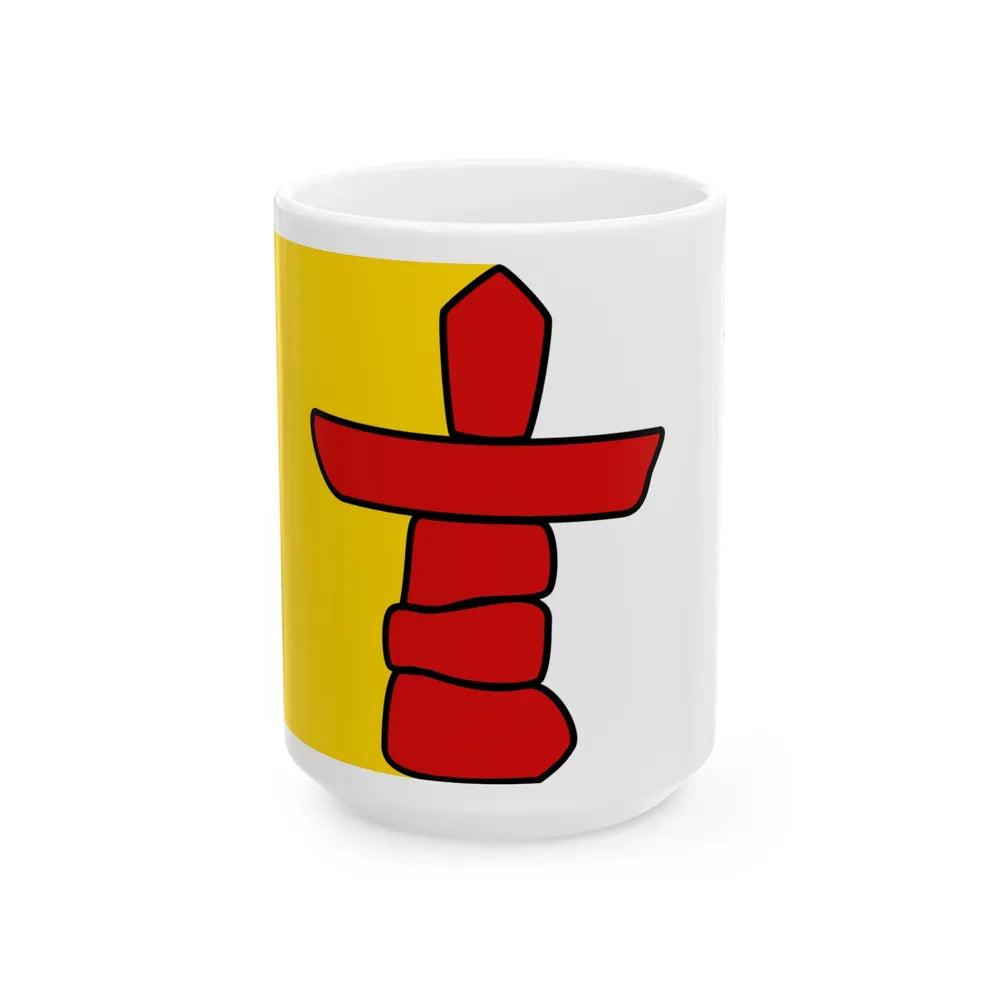 Flag of Nunavut Canada - White Coffee Mug-15oz-Go Mug Yourself