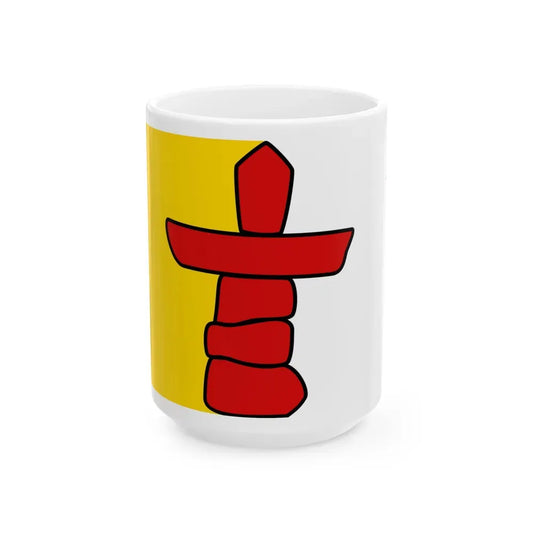 Flag of Nunavut Canada - White Coffee Mug 15oz - Go Mug Yourself
