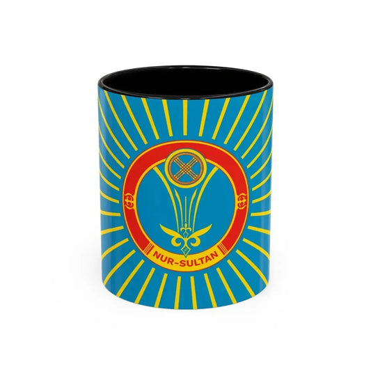 Flag of Nur Sultan Kazakhstan - Accent Coffee Mug 11oz Black - Go Mug Yourself