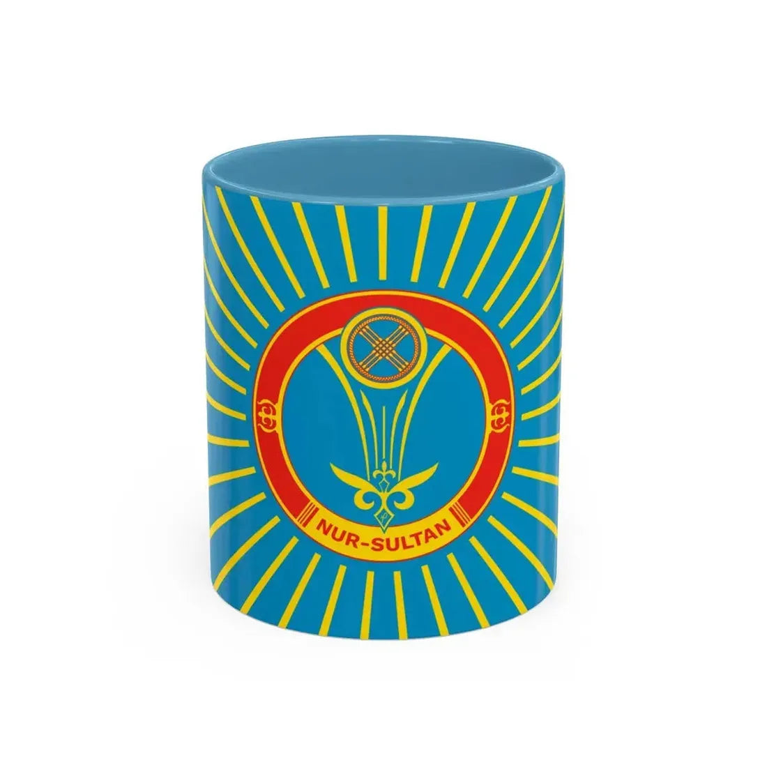 Flag of Nur Sultan Kazakhstan - Accent Coffee Mug 11oz Light Blue - Go Mug Yourself