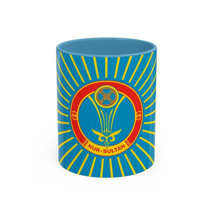 Flag of Nur Sultan Kazakhstan - Accent Coffee Mug 11oz Light Blue - Go Mug Yourself