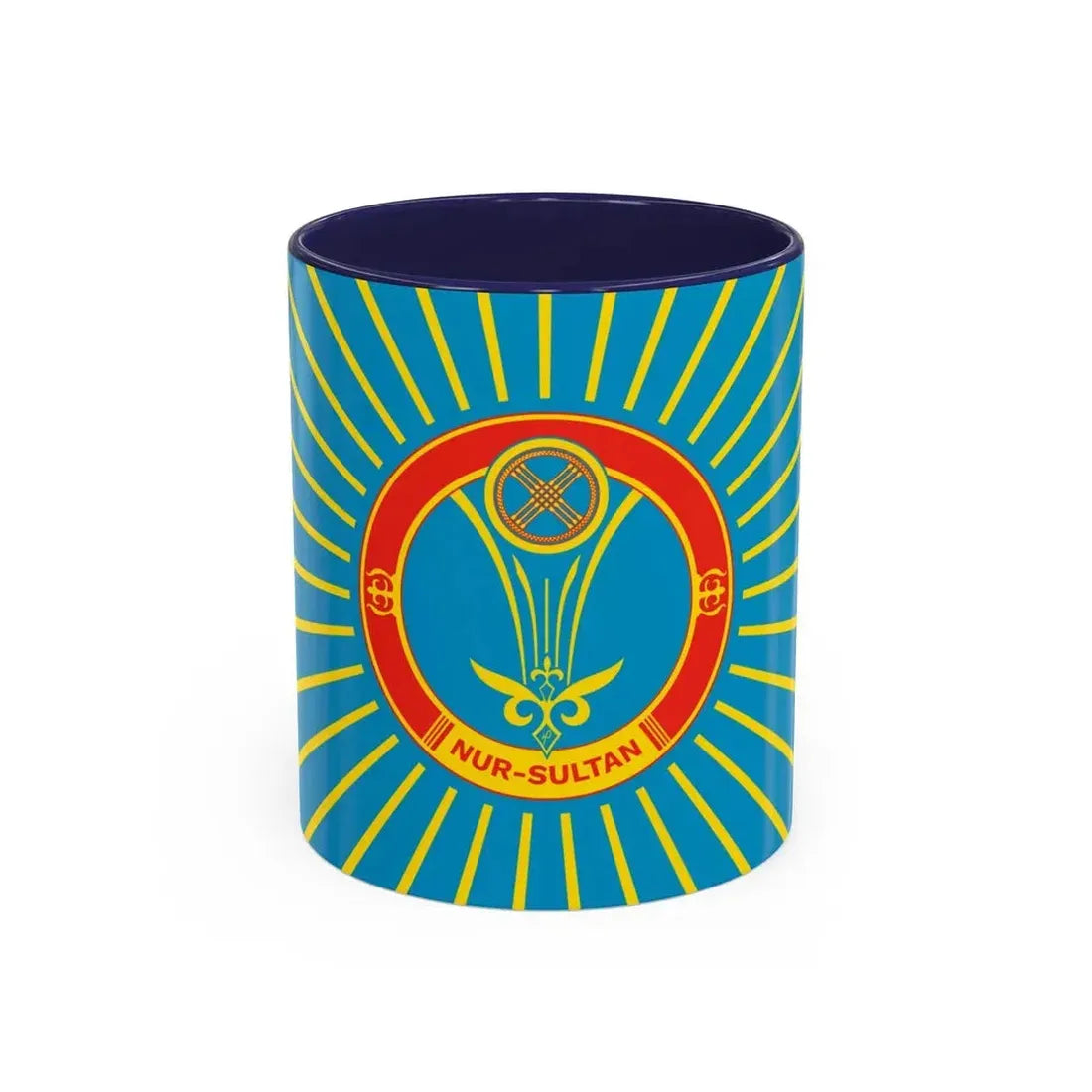 Flag of Nur Sultan Kazakhstan - Accent Coffee Mug 11oz Navy - Go Mug Yourself
