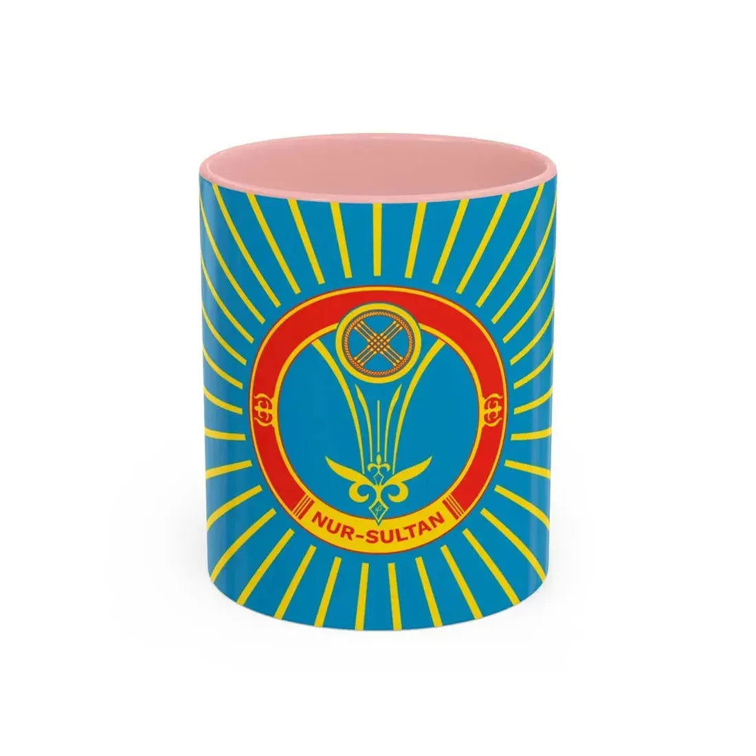 Flag of Nur Sultan Kazakhstan - Accent Coffee Mug 11oz Pink - Go Mug Yourself