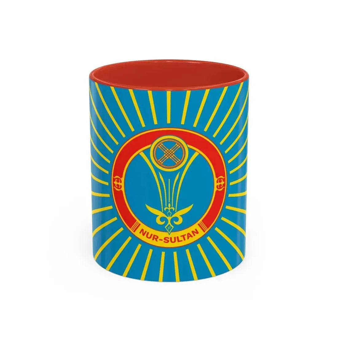 Flag of Nur Sultan Kazakhstan - Accent Coffee Mug 11oz Red - Go Mug Yourself