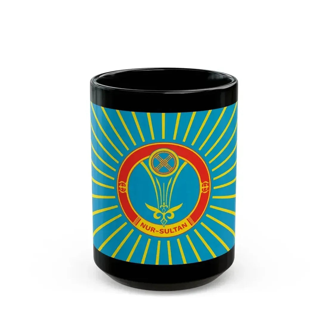 Flag of Nur Sultan Kazakhstan - Black Coffee Mug 15oz - Go Mug Yourself