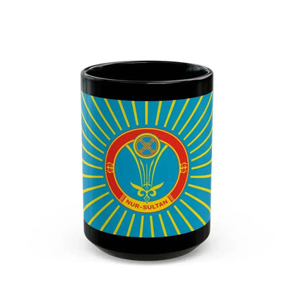 Flag of Nur Sultan Kazakhstan - Black Coffee Mug 15oz - Go Mug Yourself