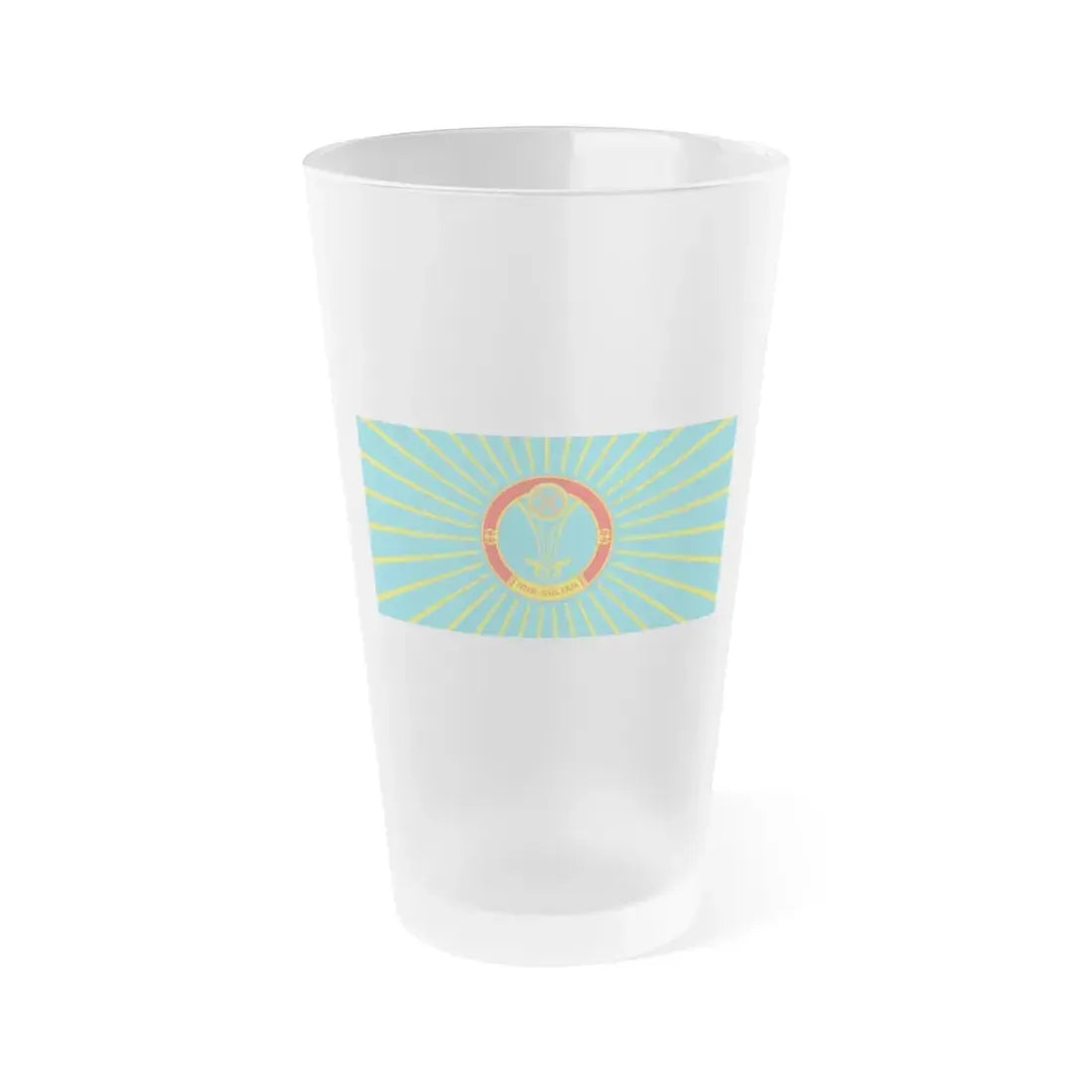 Flag of Nur Sultan Kazakhstan - Frosted Pint Glass 16oz 16oz Frosted - Go Mug Yourself