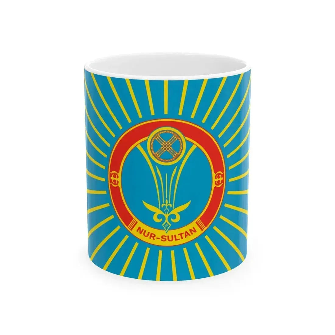Flag of Nur Sultan Kazakhstan - White Coffee Mug 11oz - Go Mug Yourself