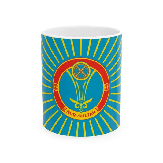 Flag of Nur Sultan Kazakhstan - White Coffee Mug 11oz - Go Mug Yourself