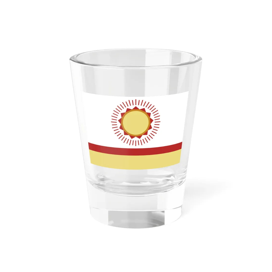Flag of Nurimanovsky rayon (Russia) Shot Glass 1.5oz 1.5oz - Go Mug Yourself