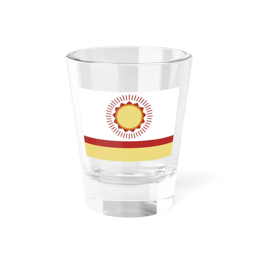Flag of Nurimanovsky rayon (Russia) Shot Glass 1.5oz 1.5oz - Go Mug Yourself
