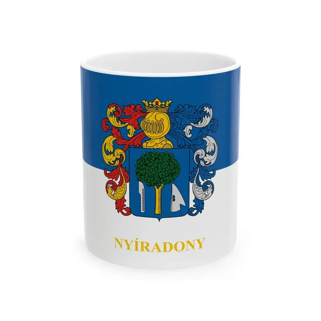 Flag of Nyiradony (Hungary) White Coffee Mug 11oz - Go Mug Yourself