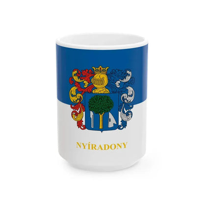 Flag of Nyiradony (Hungary) White Coffee Mug 15oz - Go Mug Yourself