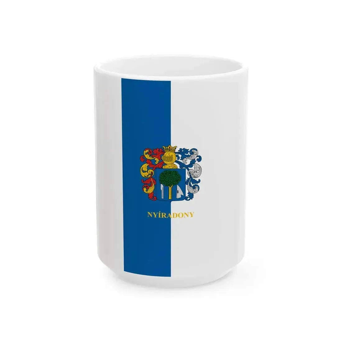 Flag of Nyiradony vertical (Hungary) White Coffee Mug 15oz - Go Mug Yourself