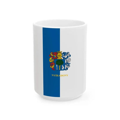 Flag of Nyiradony vertical (Hungary) White Coffee Mug 15oz - Go Mug Yourself