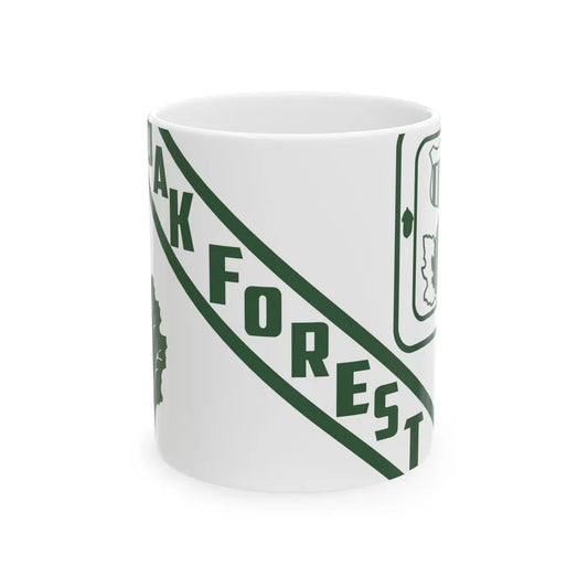 Flag of Oak Forest Illinois (United States) White Coffee Mug 11oz - Go Mug Yourself