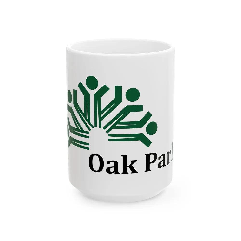 Flag of Oak Park Illinois (United States) White Coffee Mug 15oz - Go Mug Yourself