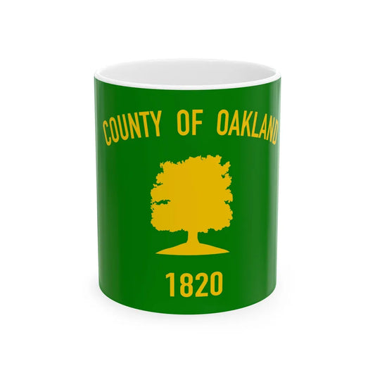 Flag of Oakland County Michigan (United States) White Coffee Mug 11oz - Go Mug Yourself