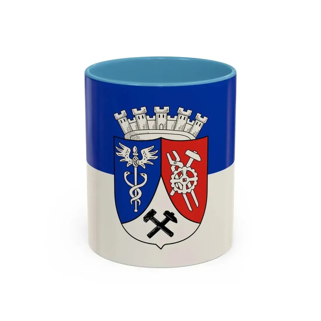 Flag of Oberhausen Germany - Accent Coffee Mug 11oz Light Blue - Go Mug Yourself