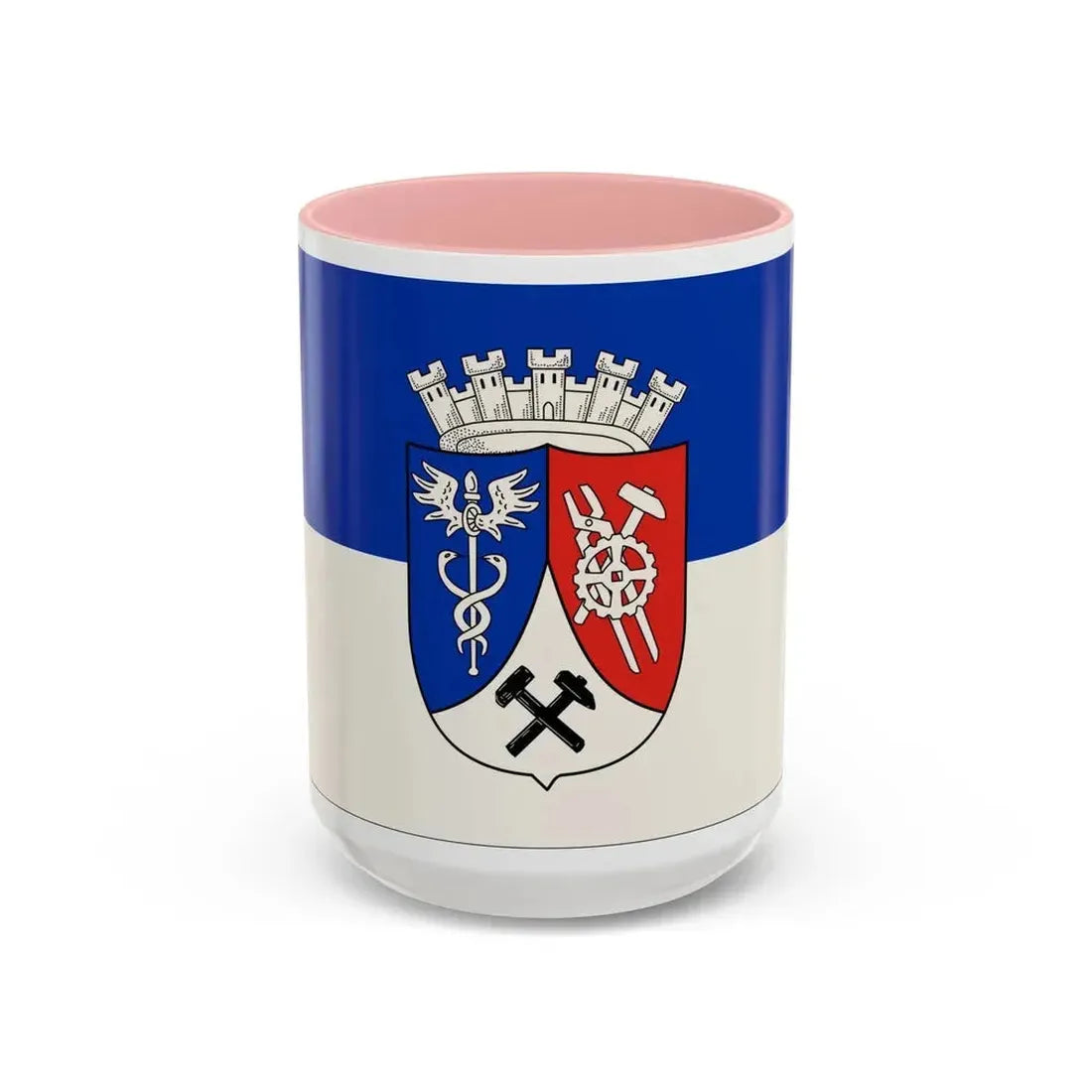 Flag of Oberhausen Germany - Accent Coffee Mug 15oz Pink - Go Mug Yourself