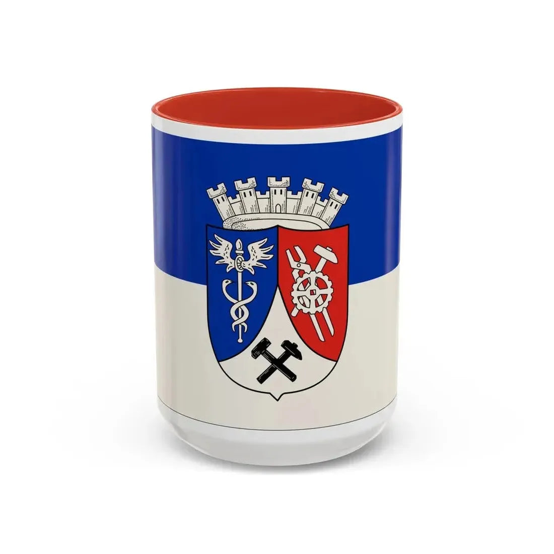 Flag of Oberhausen Germany - Accent Coffee Mug 15oz Red - Go Mug Yourself