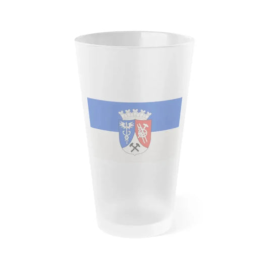Flag of Oberhausen Germany - Frosted Pint Glass 16oz 16oz Frosted - Go Mug Yourself