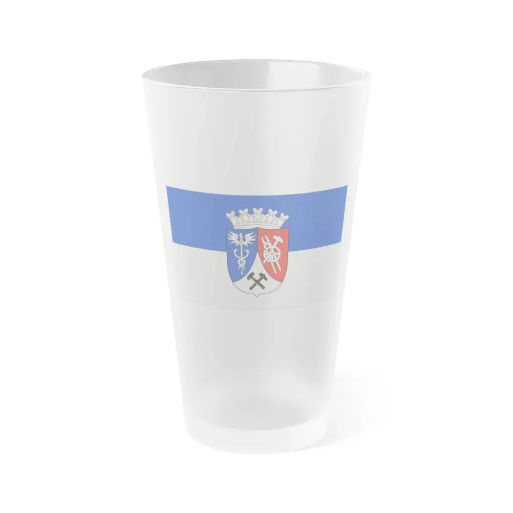 Flag of Oberhausen Germany - Frosted Pint Glass 16oz 16oz Frosted - Go Mug Yourself