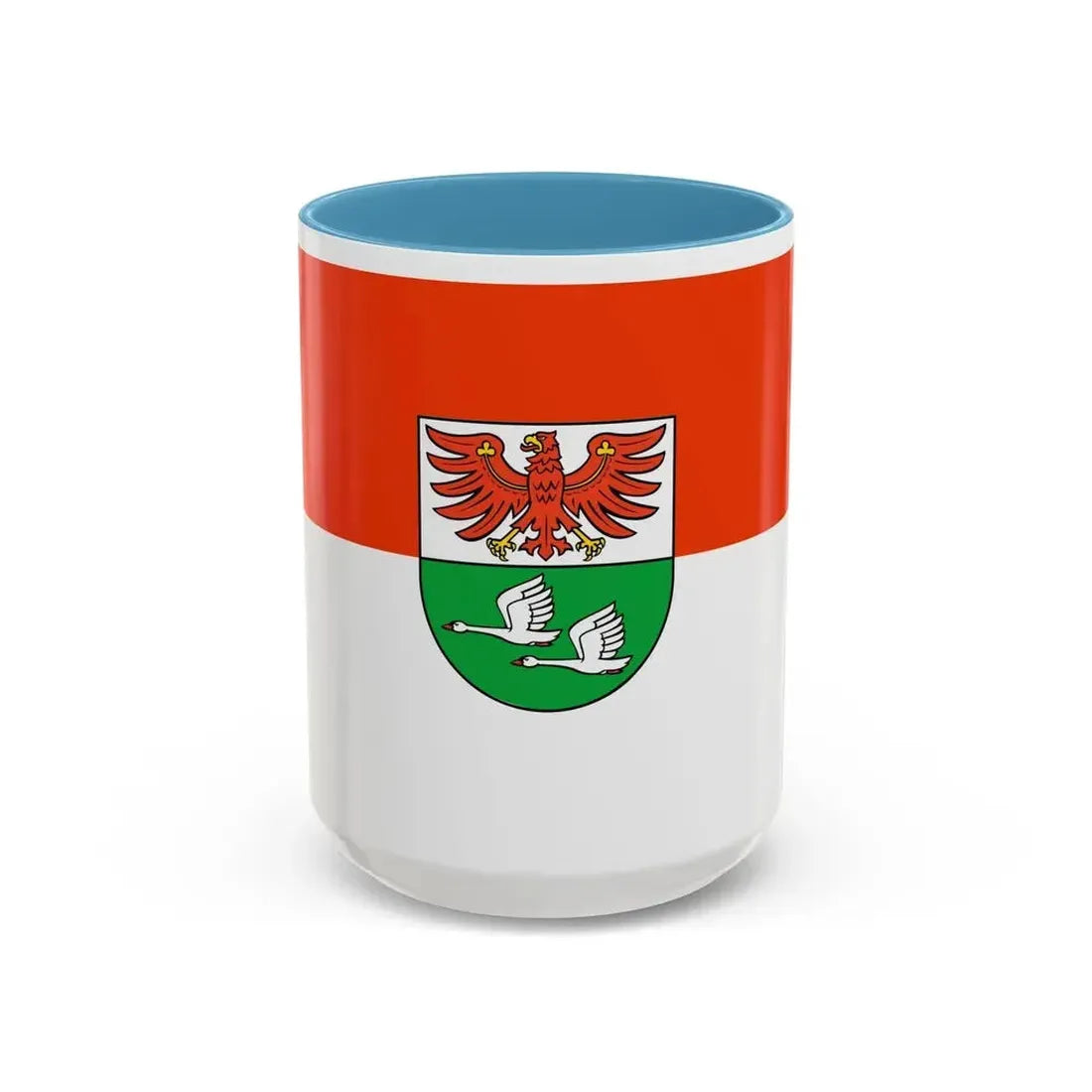 Flag of Oberhavel Germany - Accent Coffee Mug 15oz Light Blue - Go Mug Yourself