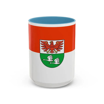 Flag of Oberhavel Germany - Accent Coffee Mug 15oz Light Blue - Go Mug Yourself