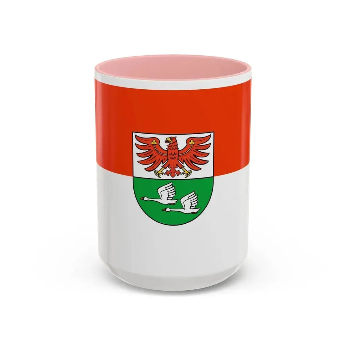 Flag of Oberhavel Germany - Accent Coffee Mug 15oz Pink - Go Mug Yourself