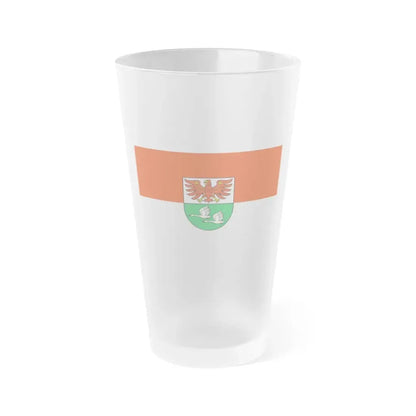Flag of Oberhavel Germany - Frosted Pint Glass 16oz 16oz Frosted - Go Mug Yourself