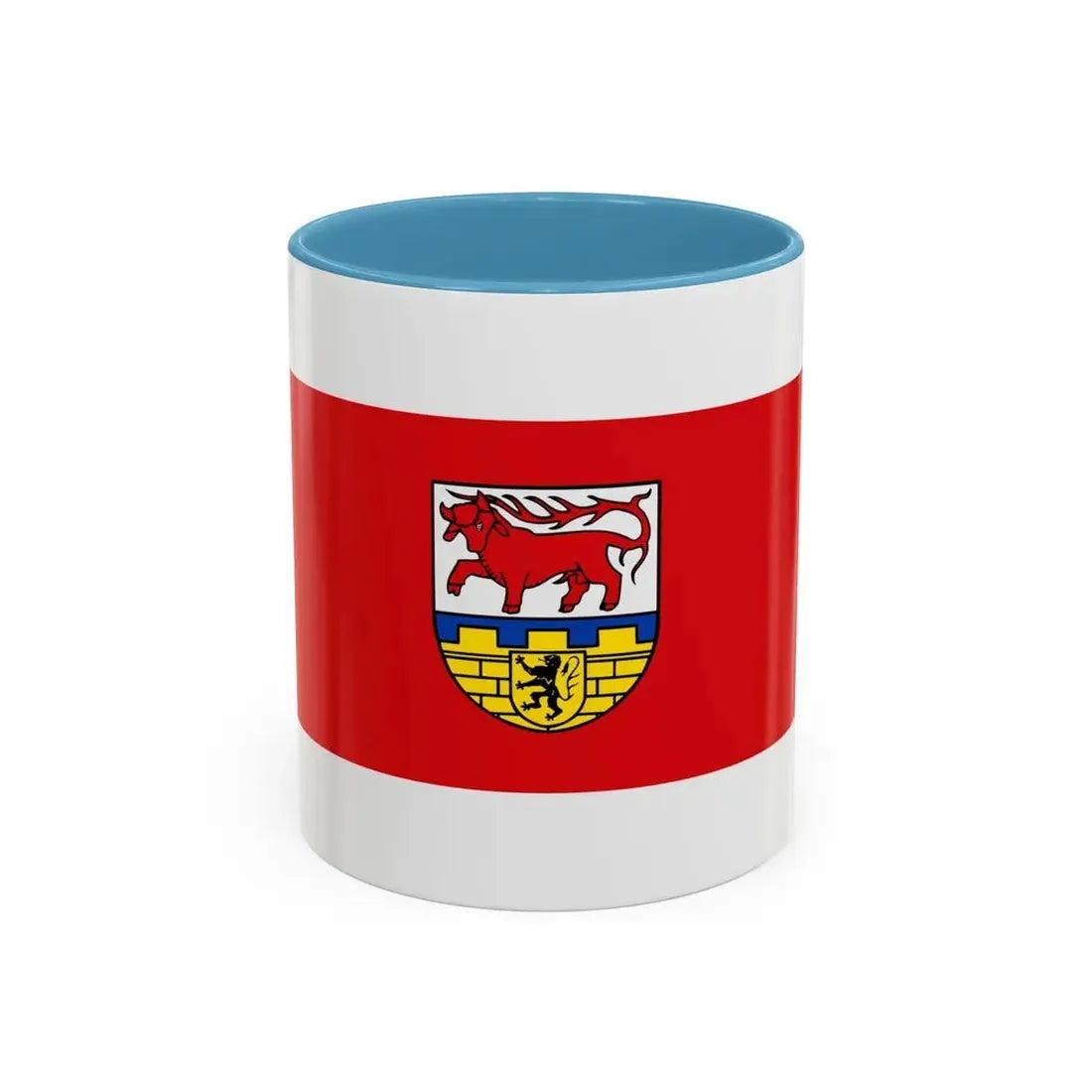 Flag of Oberspreewald Lausitz Germany - Accent Coffee Mug 11oz Light Blue - Go Mug Yourself