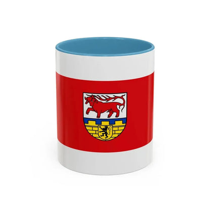 Flag of Oberspreewald Lausitz Germany - Accent Coffee Mug 11oz Light Blue - Go Mug Yourself