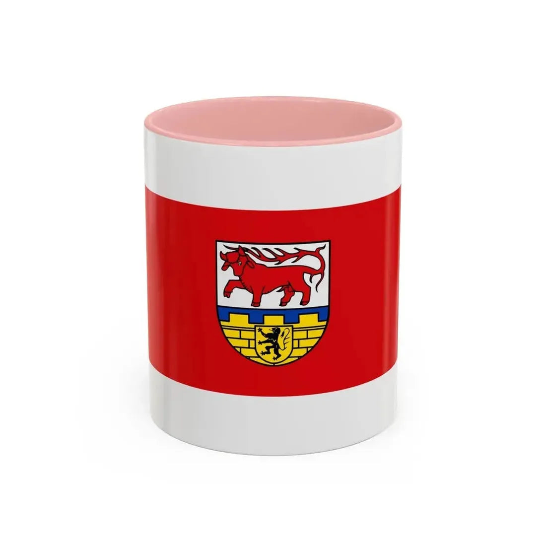 Flag of Oberspreewald Lausitz Germany - Accent Coffee Mug 11oz Pink - Go Mug Yourself