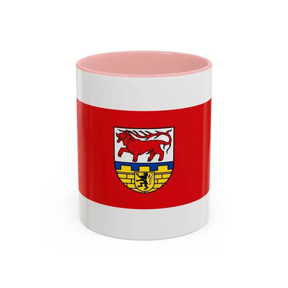 Flag of Oberspreewald Lausitz Germany - Accent Coffee Mug 11oz Pink - Go Mug Yourself