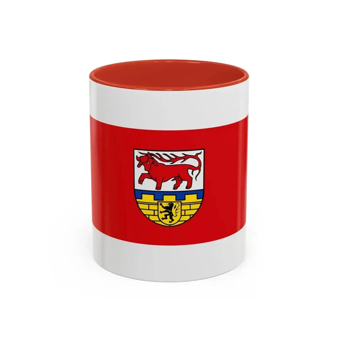Flag of Oberspreewald Lausitz Germany - Accent Coffee Mug 11oz Red - Go Mug Yourself