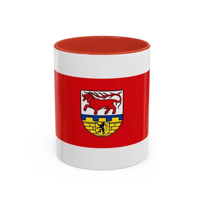 Flag of Oberspreewald Lausitz Germany - Accent Coffee Mug 11oz Red - Go Mug Yourself