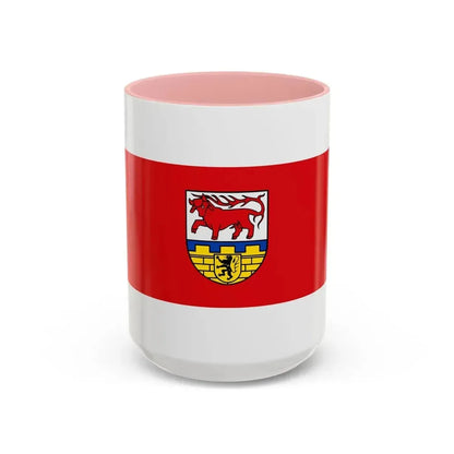 Flag of Oberspreewald Lausitz Germany - Accent Coffee Mug 15oz Pink - Go Mug Yourself